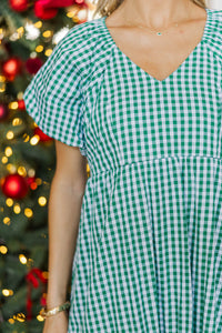 NURSING COLLECTION: Falling In Love Emerald Gingham Maxi Dress