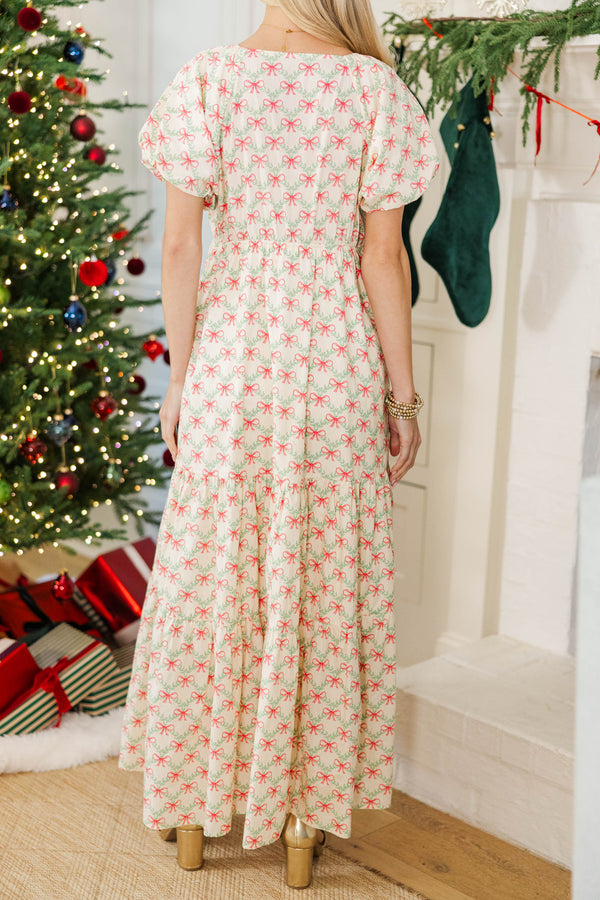 NURSING COLLECTION: Falling In Love Cream Maxi Dress