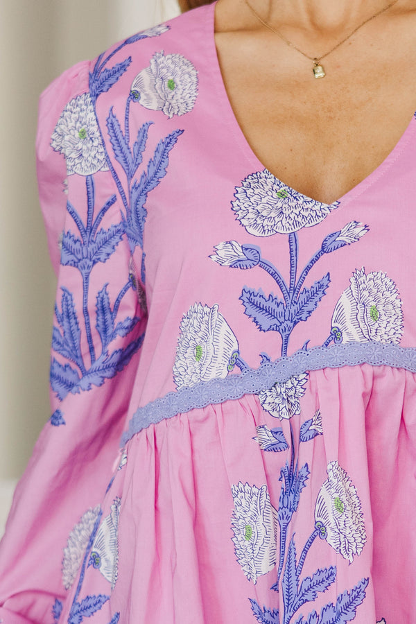 NURSING COLLECTION: Close By Me Pink Floral Dress