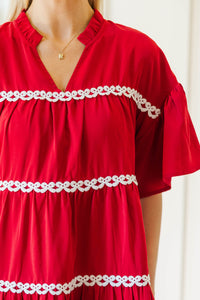 NURSING COLLECTION: Just Can't Lose Red Babydoll Dress