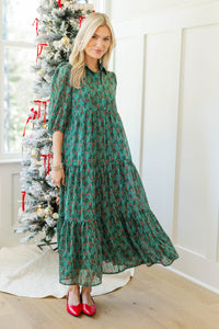 NURSING COLLECTION: Love Found Green Tiered Midi Dress