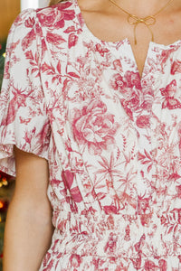 NURSING COLLECTION: All In The Air Red Toile Dress