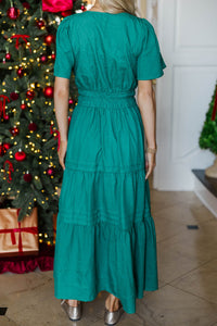 NURSING COLLECTION: All In The Air Emerald Textured Midi Dress