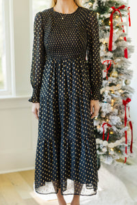 NURSING COLLECTION: Best Day Black Polka Dot Midi Dress