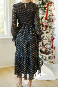 NURSING COLLECTION: Best Day Black Polka Dot Midi Dress
