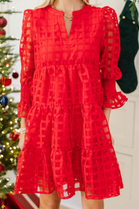 NURSING COLLECTION: In Your Happy Place Red Textured Dress