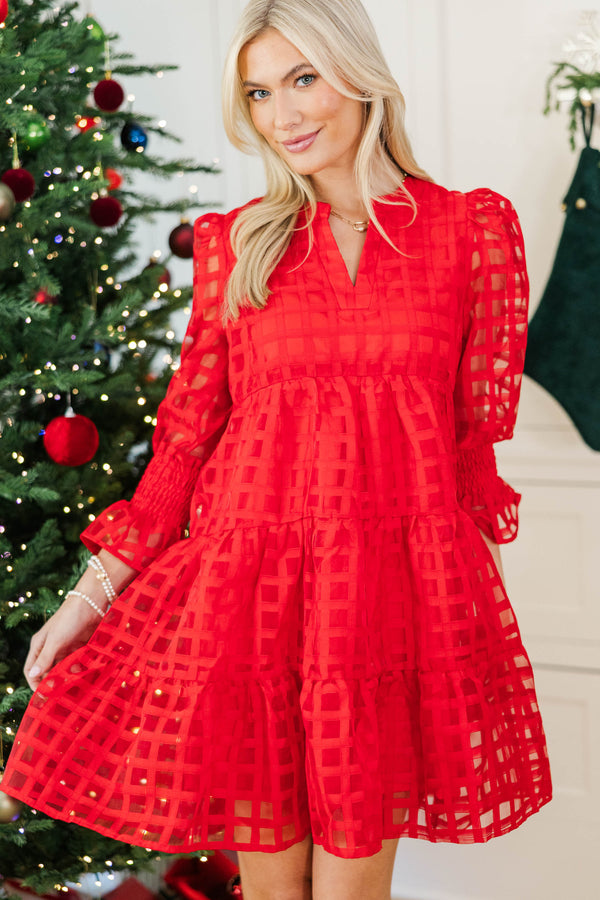NURSING COLLECTION: In Your Happy Place Red Textured Dress