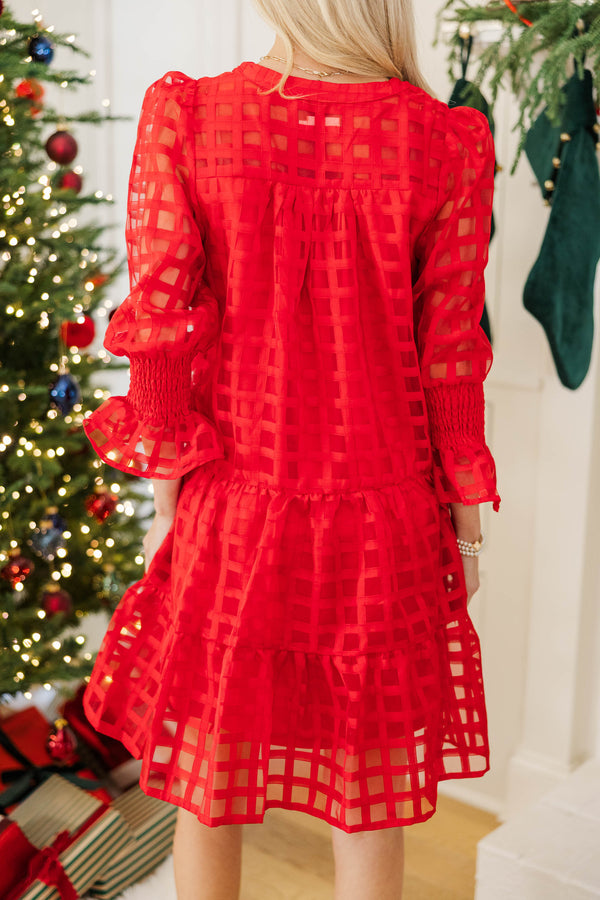 NURSING COLLECTION: In Your Happy Place Red Textured Dress
