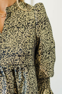 NURSING COLLECTION: In Your Happy Place Black Textured Dress