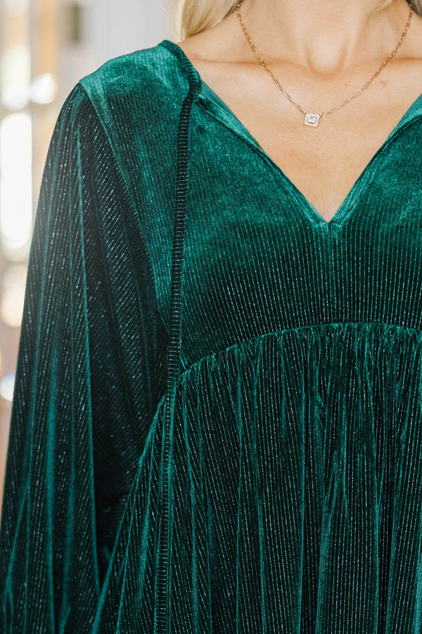 NURSING COLLECTION: It's All True Emerald Velvet Dress