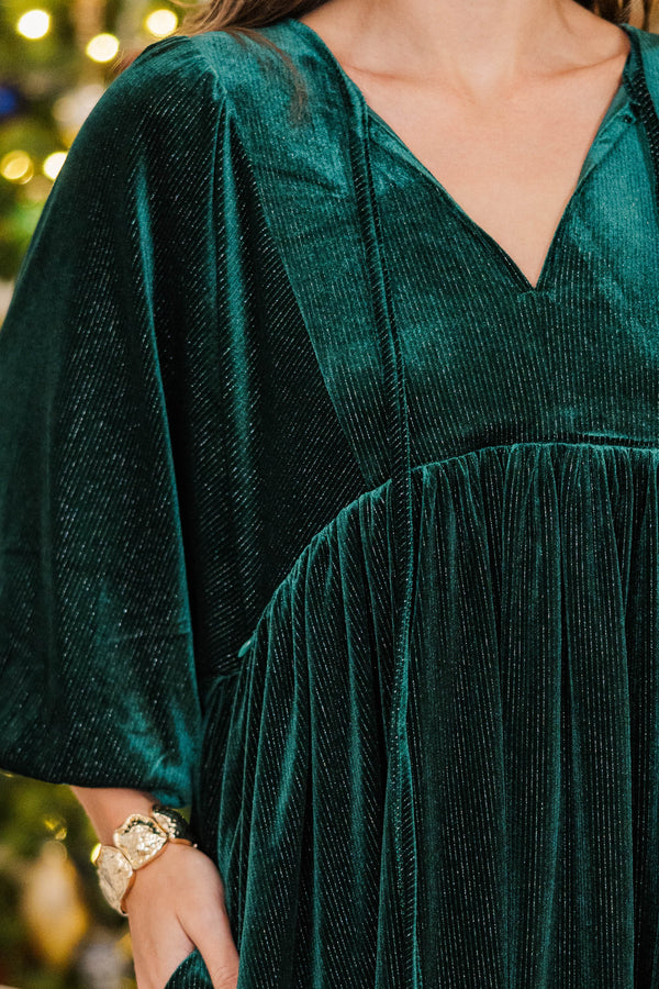 NURSING COLLECTION: It's All True Emerald Velvet Dress