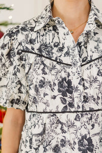 NURSING COLLECTION: Giving Your All Ivy Black Toile Blouse