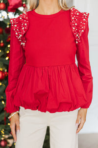 NURSING COLLECTION: In This Moment Red Blouse