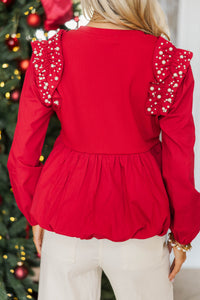 NURSING COLLECTION: In This Moment Red Blouse