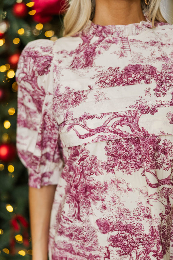 NURSING COLLECTION: Made For This Burgundy Toile Blouse