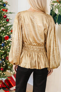 NURSING COLLECTION: Always Within Reach Gold Blouse