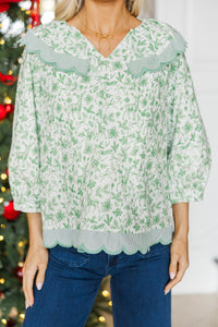 NURSING COLLECTION: Wrapped In Your Love Emerald Toile Blouse