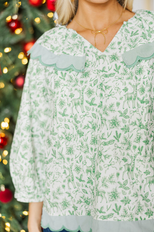 NURSING COLLECTION: Wrapped In Your Love Emerald Toile Blouse
