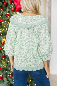 NURSING COLLECTION: Wrapped In Your Love Emerald Toile Blouse