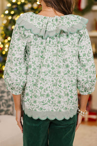 NURSING COLLECTION: Wrapped In Your Love Emerald Toile Blouse