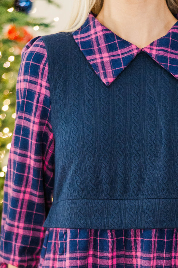 NURSING COLLECTION: My Whole Heart Pink Plaid Mini Dress