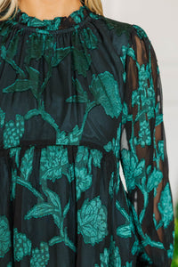 NURSING COLLECTION: Making Moves Emerald Floral Ruffled Blouse