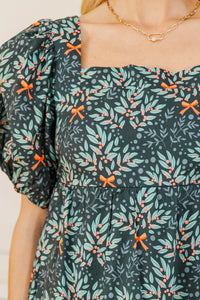 NURSING COLLECTION: Answer The Call Navy Holly Print Midi Dress