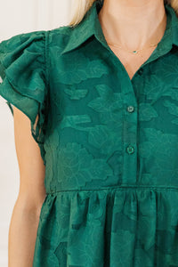 NURSING COLLECTION: Right Time Emerald Textured Midi Dress