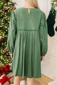 NURSING COLLECTION: The Gathered Moment Emerald Babydoll Dress