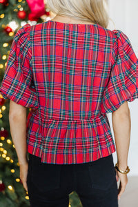 NURSING COLLECTION: Sweet Intentions Red Plaid Blouse