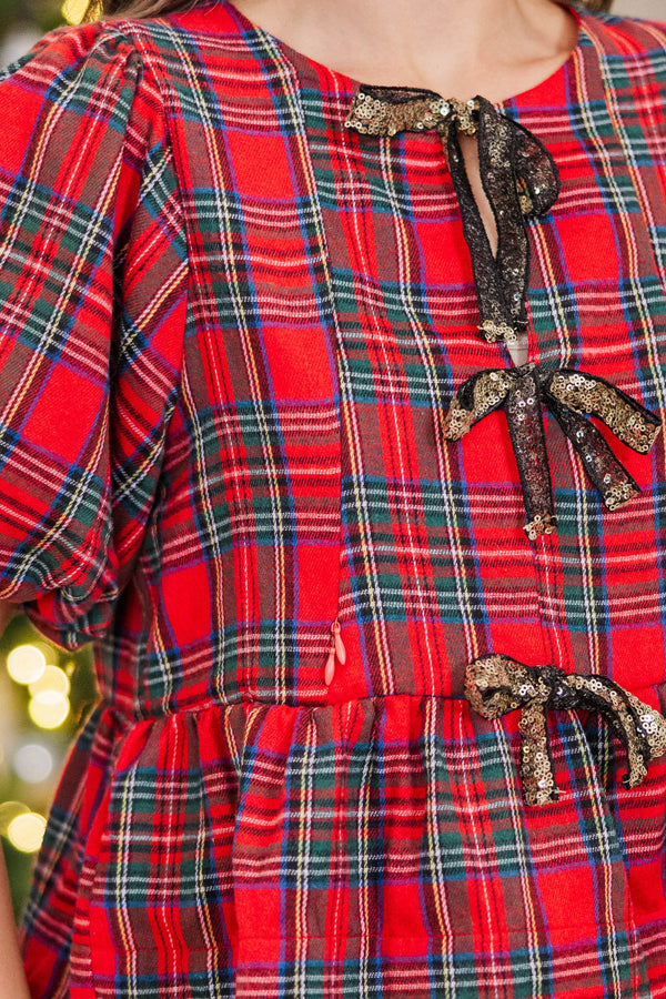 NURSING COLLECTION: Sweet Intentions Red Plaid Blouse