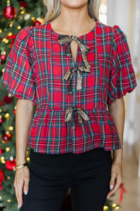 NURSING COLLECTION: Sweet Intentions Red Plaid Blouse