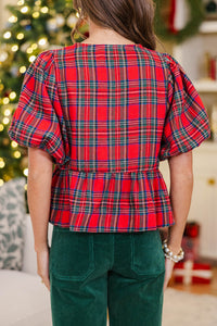 NURSING COLLECTION: Sweet Intentions Red Plaid Blouse