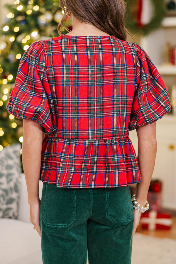 NURSING COLLECTION: Sweet Intentions Red Plaid Blouse