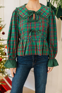 NURSING COLLECTION: Stay With Me Emerald Bow Blouse