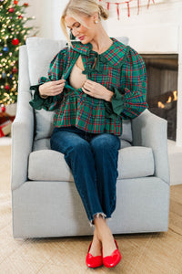 NURSING COLLECTION: Stay With Me Emerald Bow Blouse