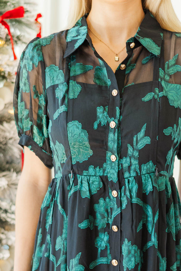 NURSING COLLECTION: Every Little Thing Emerald Embroidered Midi Dress