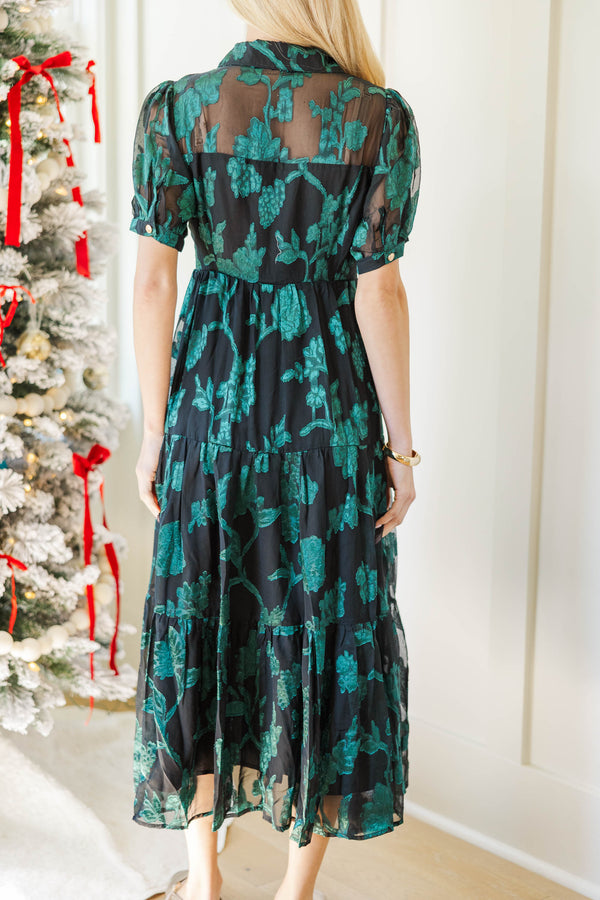 NURSING COLLECTION: Every Little Thing Emerald Embroidered Midi Dress