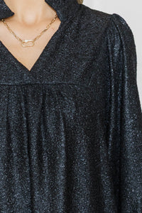 NURSING COLLECTION: Above And Beyond Black Glitter Shift Dress
