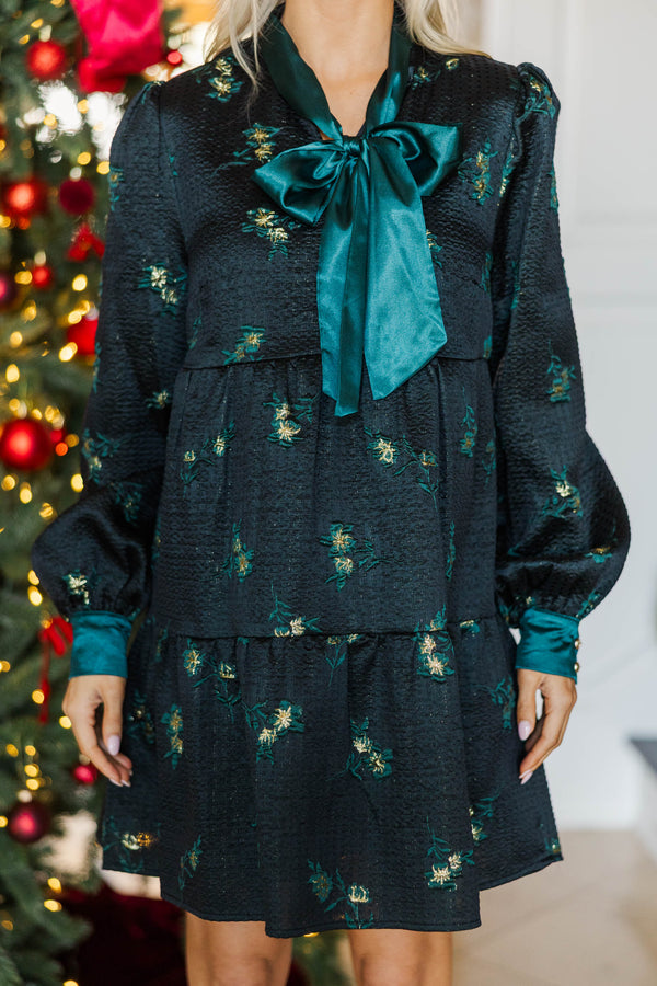 NURSING COLLECTION: Never Too Late Green Floral Brocade Dress