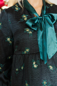 NURSING COLLECTION: Never Too Late Green Floral Brocade Dress