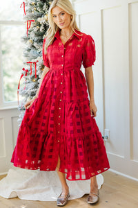 NURSING COLLECTION: So Worth It Red Button Down Midi Dress