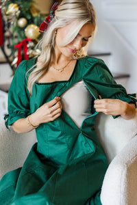 NURSING COLLECTION: Made To Love Emerald Midi Dress