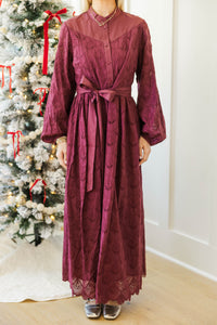 NURSING COLLECTION: Sweet Harmony Burgundy Eyelet Dress