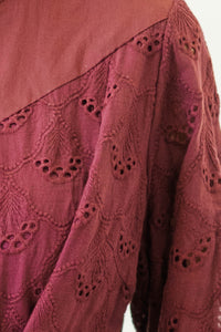 NURSING COLLECTION: Sweet Harmony Burgundy Eyelet Dress