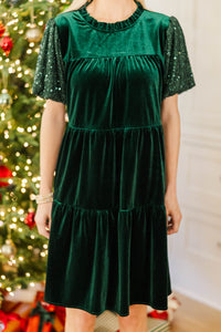 NURSING COLLECTION: Easy To Love Emerald Velvet Mini Dress