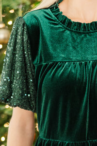 NURSING COLLECTION: Easy To Love Emerald Velvet Mini Dress