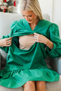 NURSING COLLECTION: All I Wanted Emerald Mini Dress
