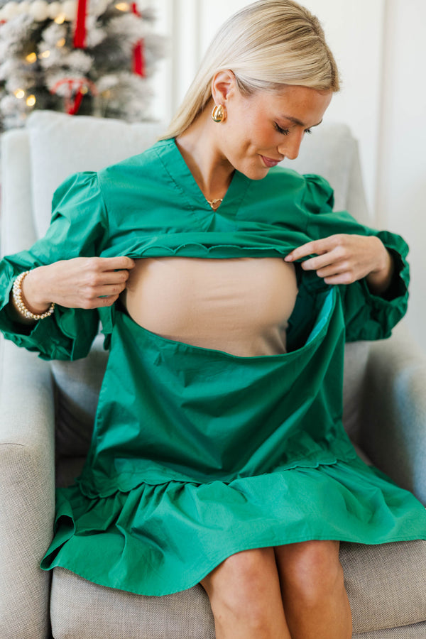 NURSING COLLECTION: All I Wanted Emerald Mini Dress