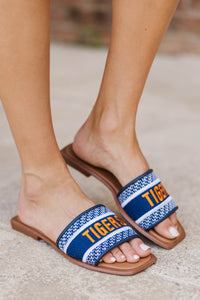Walk On Navy Tigers Slide Sandals